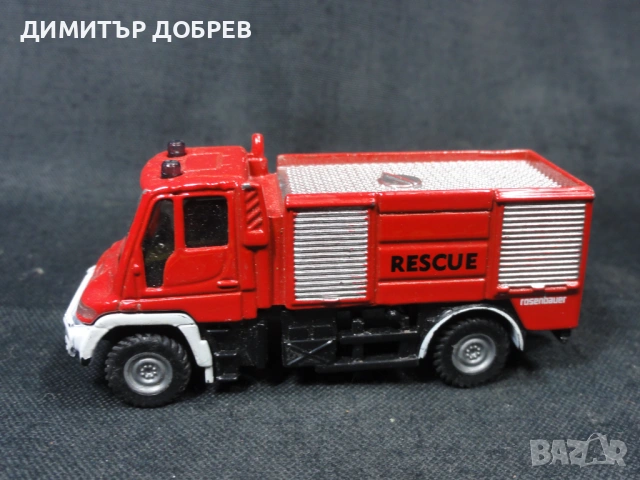 МЕТАЛНА КОЛИЧКА ПОЖАРНА КОЛА MERCEDES UNIMOG SIKU, снимка 2 - Колекции - 53151732