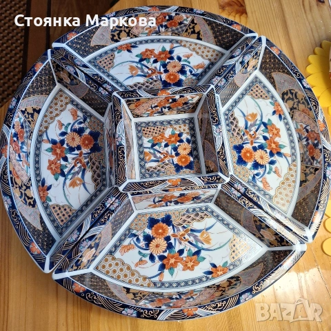 Керамична салатиера от 5 части, снимка 6 - Форми - 53300898