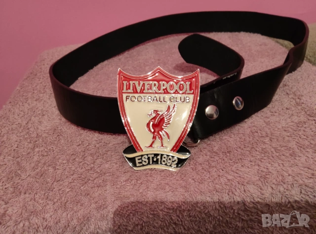 Колан Liverpool/Ливърпул - Естествена кожа и Метална катарама 