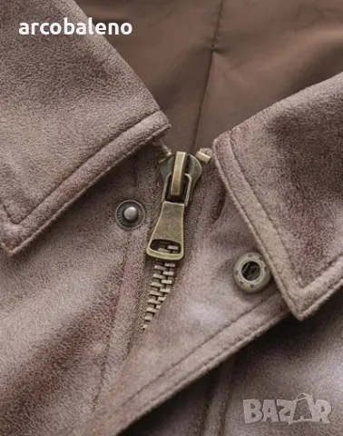 Дамско американско ретро кожено яке с ревер, 2цвята , снимка 10 - Якета - 48424962