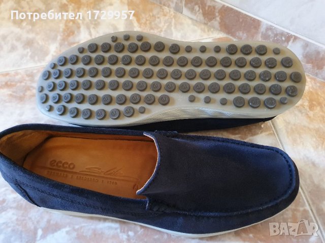Мокасини Ecco велур-Цвят: Индиго Номер -42, снимка 7 - Мокасини - 40451149