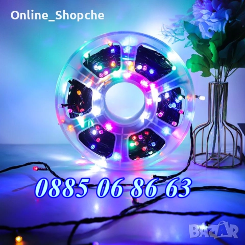 Коледни лампички 50 метра на макара, жълта светлина, водоустойчиви, снимка 3 - Декорация за дома - 52426130