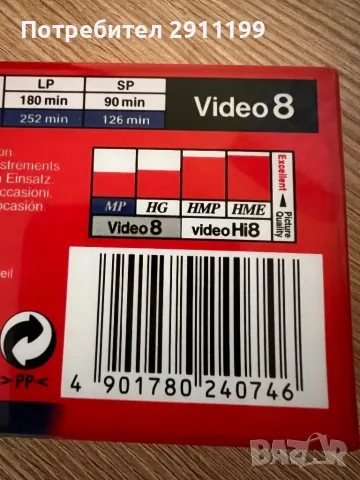 Видео касета Sony Video8, комплект от 4 броя, снимка 4 - Чанти, стативи, аксесоари - 48460498