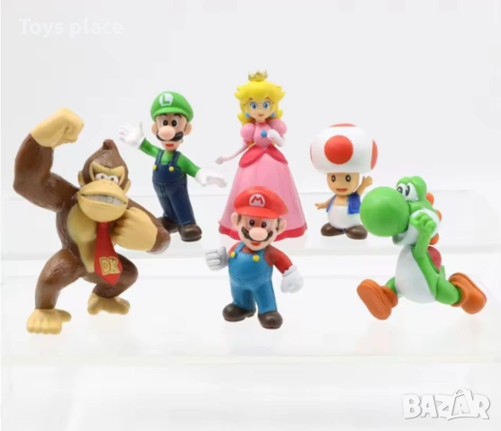 Комплект 6бр фигурки Супер Марио Super Mario Bros, снимка 3 - Фигурки - 51974855