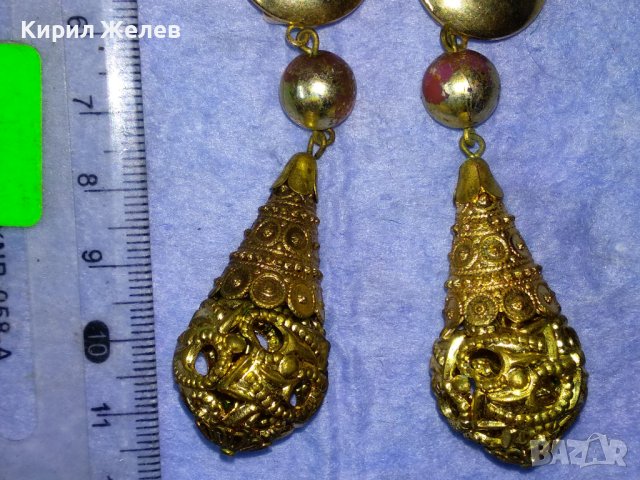 СТАРИ ОРНАМЕНТИРАНИ АЖУРНИ АР НУВО СТИЛ БРОНЗОВИ ОБЕЦИ с ПОЗЛАТА РЕТРО КЛИПС МОДЕЛ 37102, снимка 16 - Антикварни и старинни предмети - 40684798