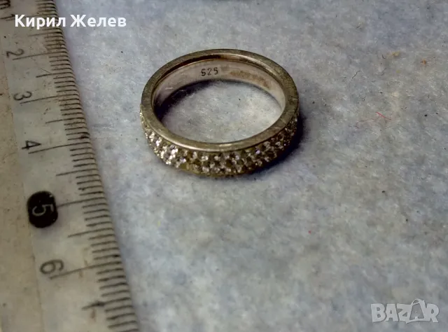 ЕЛЕГАНТЕН СКЪПОЦЕНЕН СРЕБЪРЕН ПРЪСТЕН Тип ХАЛКА СРЕБРО 925 с ИСКРЯЩИ ФАСЕТИРАНИ ЦИРКОНИ 39293, снимка 4 - Пръстени - 50023657