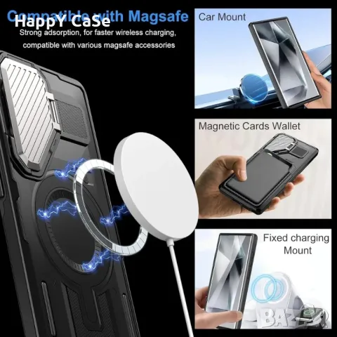 Samsung Galaxy S25 Ultra S25+ A56 A26 A16 / CamCover MagSafe Удароустойчив кейс гръб калъф с магнит, снимка 2 - Калъфи, кейсове - 49469397