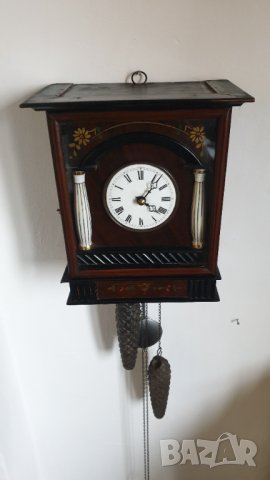 Стенен часовник Бидермайер Шварцвалд - дърво, порцелан, снимка 9 - Антикварни и старинни предмети - 44497307