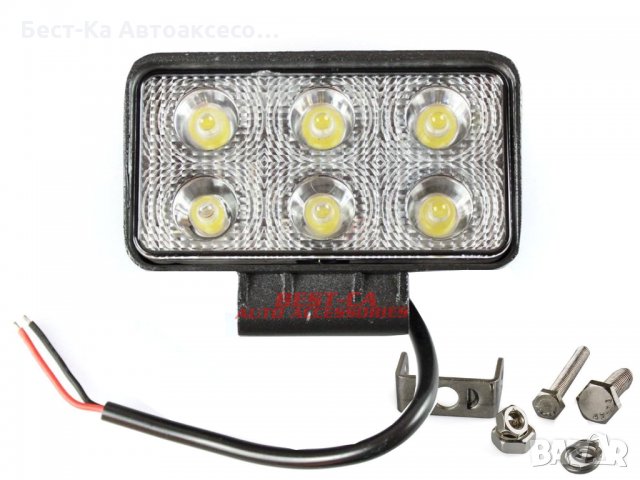 LED халоген работна лампа диодна светлина 12V 24V мощност 18W подходящ за: джип, кола, камион, лодка, снимка 2 - Аксесоари и консумативи - 33723654