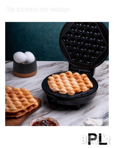 Гофретник за Bubble Waffle Rosberg R51442H 1000W, Черен Код P2201, снимка 5 - Гофретници - 54198456