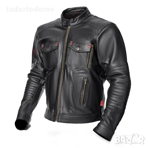 Кожено мото яке ADRENALINE BOSTON,протектори,естесвена кожа, снимка 1