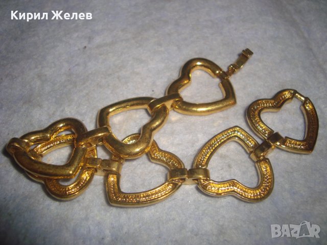 СЪРЦЕВИДНА ПОЗЛАТЕНА БРОНЗОВА ФЕШЪН - АРТ ГРИВНА 21344, снимка 3 - Гривни - 37691819