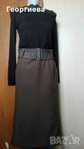 Стилна дамска пола в кафяво, с подплата🍀👗M(38)🍀👗арт.844, снимка 6 - Поли - 30438911