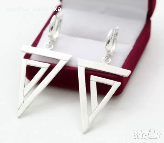 Сребърни обеци, снимка 4 - Обеци - 44478050