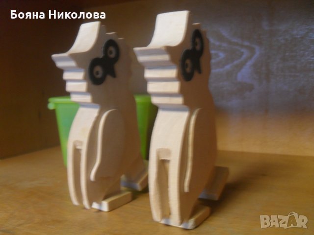 Дървени сови за декорация - 2 броя, снимка 4 - Декорация за дома - 35575644