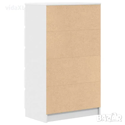 vidaXL Скрин с чекмеджета, бял, 60x36x103 см, инженерно дърво, снимка 6 - Бюфети - 56148003