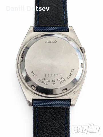 Seiko 5 Automatic 7S26-8760 – винтидж 1996 г., син циферблат, снимка 5 - Мъжки - 56175671