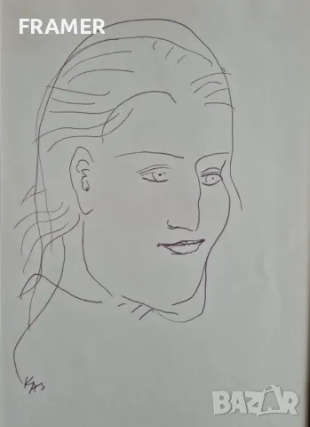 Димитър Казаков НЕРОН 1933-1992 Мома Дамски портрет 1980те години, снимка 2 - Картини - 48420331