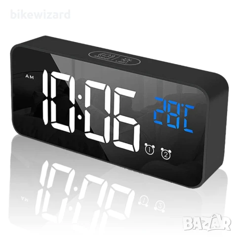 LED цифров будилник  със термометър и аларма презареждащ НОВ, снимка 1