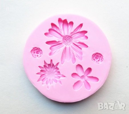 Маргаритка Хризантема розичка цветя силиконов молд форма фондан шоколад смола гипс украса декор , снимка 2 - Форми - 31583296