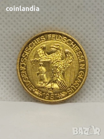 позлатена монета репродукция , снимка 2 - Нумизматика и бонистика - 53291400