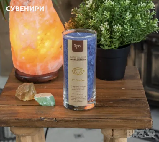 Тъмно синя свещ 6та Чакра (Аждна)- НАДЕЖДА 60 часа горене, снимка 4 - Декорация за дома - 48701533