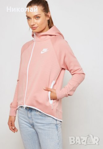 Nike Tech Fleece Cape Women's Pink Hoodie Full Zip, снимка 13 - Суичъри - 38100888