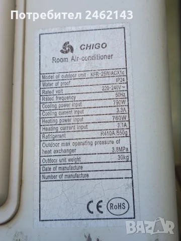 Продавам климатици Chigo, снимка 3 - Климатици - 54336893
