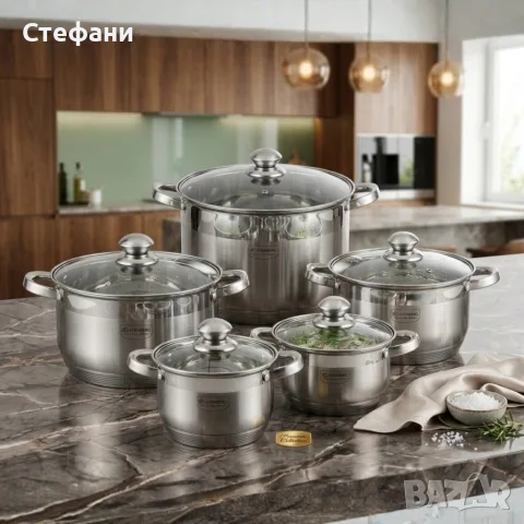 Комплект тенджери от неръждаема стомана