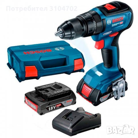 BOSCH GSB 18V-50, безчетков винтоверт, ударен, 18V, зарядно, 2 батерии и куфар, 06019H5100, снимка 1 - Винтоверти - 33831876