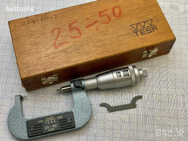 Швейцарски микрометър TESA 25-50mm., снимка 10 - Други инструменти - 48128711
