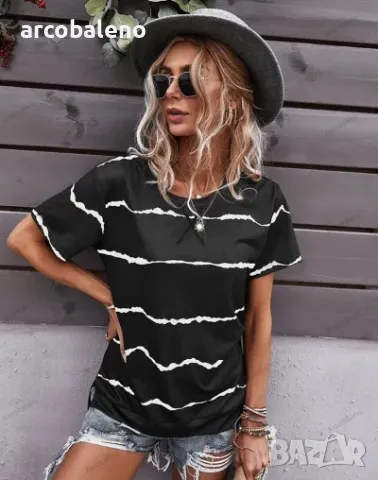 Дамска тениска с къс ръкав и кръгло деколте, 5цвята , снимка 9 - Тениски - 41580646