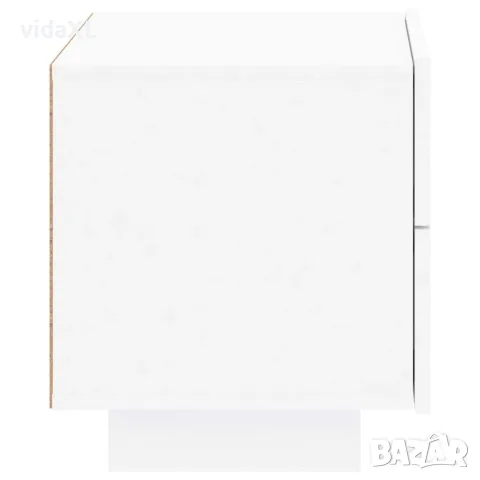 vidaXL Нощно шкафче с LED осветление, бяло, 70x36x40,5 см, снимка 8 - Шкафове - 56148121
