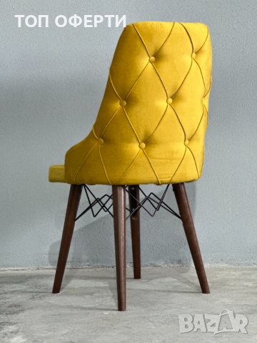 Трапезен стол цвят горчица, снимка 1