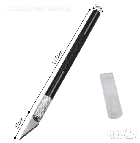 Технически/канцеларски/ скалпел с 1 един + /5броя резервни резци/., снимка 2 - Други инструменти - 47593773