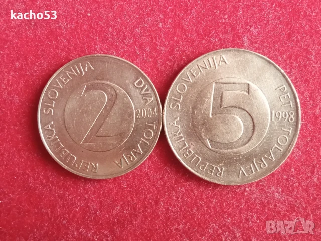 2 и 5 толара 2004 , 1998 г. Словения, снимка 2 - Нумизматика и бонистика - 51048769