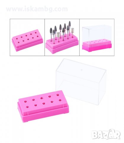 СТОЙКА ЗА 10 БРОЯ НАКРАЙНИЦИ ЗА ЕЛЕКТРИЧЕСКА ПИЛА ЗА НОКТИ - КОД  3182, снимка 4 - Продукти за маникюр - 33888310