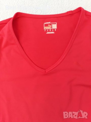 PUMA- МАРКОВА спортна тениска къс ръкав, наситено розово , стегнато трико, луксозен спортен бранд, снимка 3 - Спортни екипи - 37249853