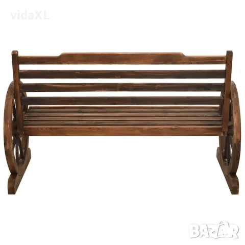 vidaXL Градинска пейка, 112 см, масивна ела, снимка 3 - Градински мебели, декорация  - 56146619