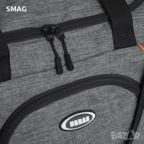 Пътна чанта (сак) в сиво с оранжев кант – 36 л._1247845, снимка 3 - Сакове - 52278004