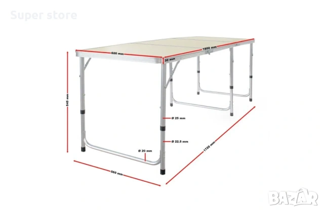 Голяма маса с 4 столчета, снимка 2 - Маси - 54113346