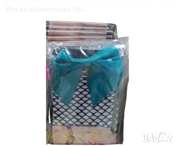 Къси чорапи от черна мрежа, с панделка