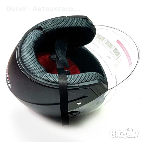 Черна мат каска с визьор за мотор и скутер A175-1, снимка 3 - Аксесоари и консумативи - 54144412