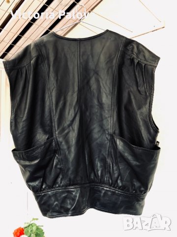 Много хубав кожен елек тип байкърски унисекс, снимка 5 - Елеци - 31486402