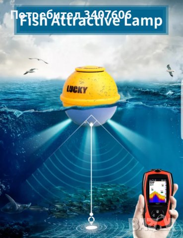 Сонар за риболов безжичен сонар Лъки с цветен LCD дисплей FF1108-1CW, снимка 8 - Такъми - 37005829