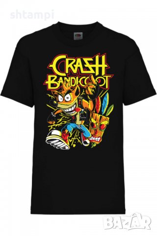 Детска тениска Crash Bandicoot,Игра,Гейм,Геймър,Подарък,Изненада,Повод,Празник,Събитие.