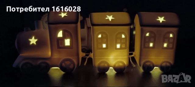 Керамичен Коледен светещ влак., снимка 14 - Декорация за дома - 52346515