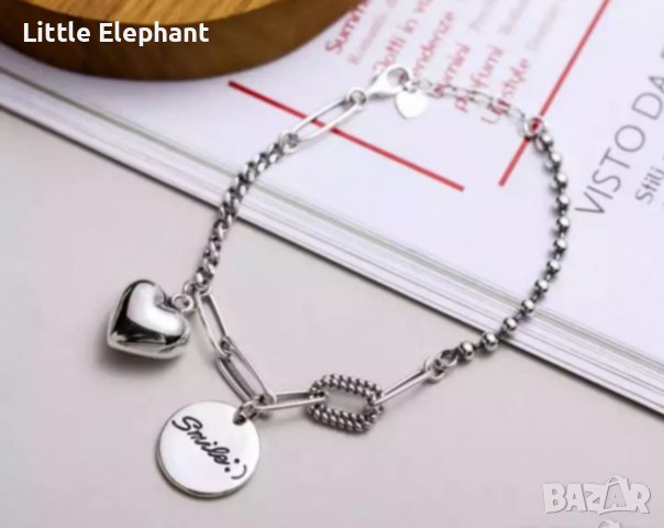 Сребърна гривна,колекция"Happyness",масивен модел/нова