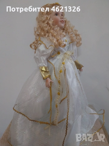 Винтидж колекционерска немска порцеланова кукла принцеса в кралска рокля като нова, снимка 2 - Декорация за дома - 52044240