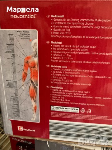 Медицинска топка - 2 kg, гумена, червена / Топка за Фитнес Упражнения, снимка 2 - Фитнес уреди - 44386482